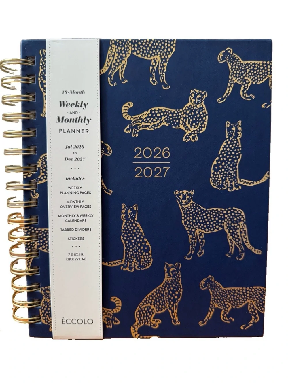 Eccolo Planner 2026- 2027 18-Month Weekly & Monthly Planner Hard Cover 8x7.5”
